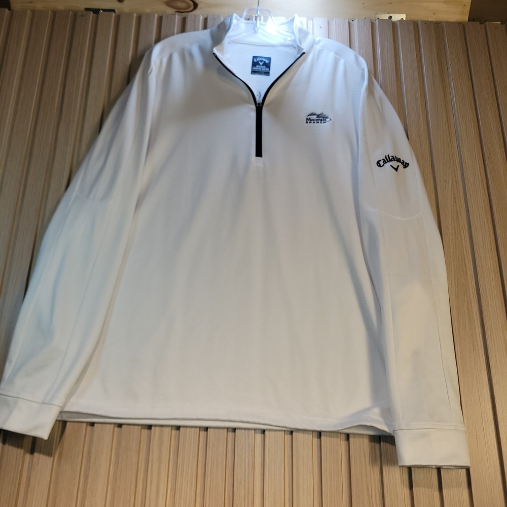 Callaway Weather Series Mens Large White Quarter Zip Pullover Mountain Branch